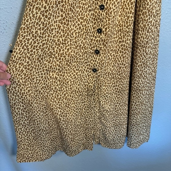 Anthropologie Bolano Leopard Print Midi Button Front Dress Size 0 Boho - Picture 7 of 14